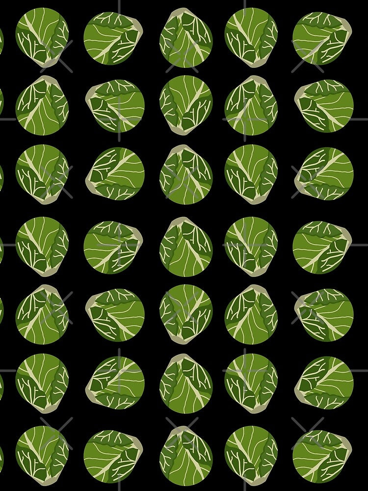 Brussel Sprout Christmas Pattern by Funful Unisex , , , Long Sleeve Tee