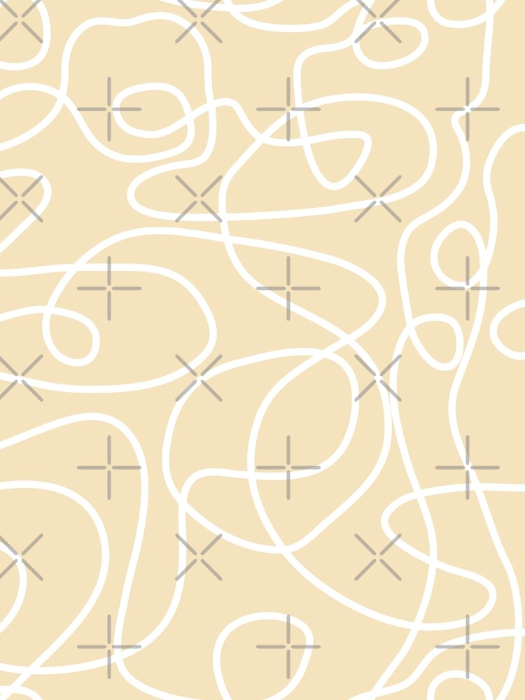Doodle Line Art Pattern | White on Soft Neutral Yellow by itsjensworld