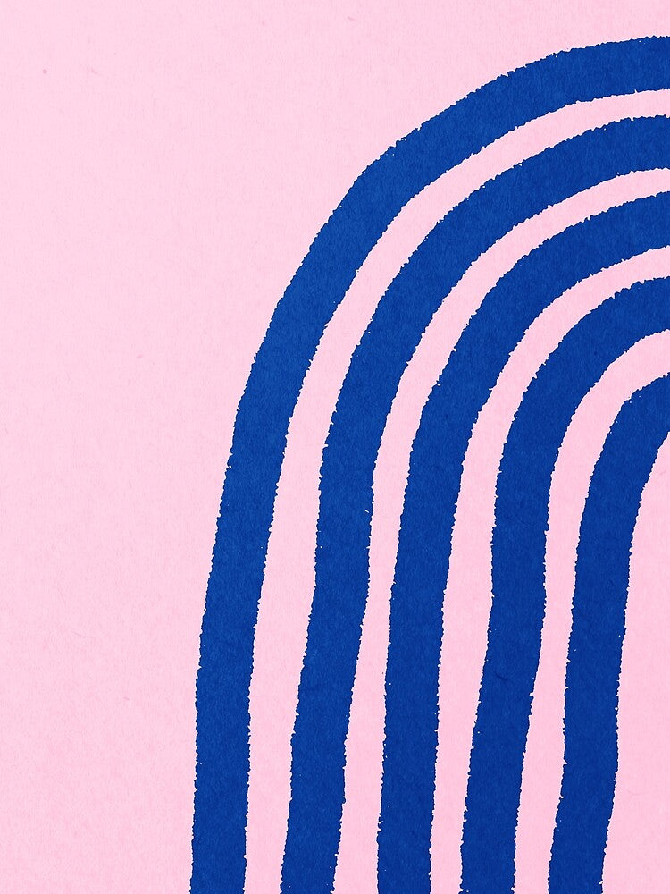Blue lines, Abstract pattern, Mid century abstract art by juliaemelian