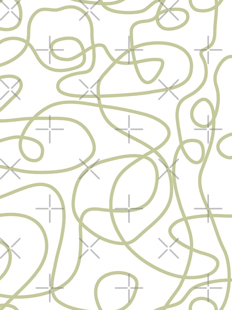 Doodle Line Art Pattern | Pale Pistachio on White by itsjensworld