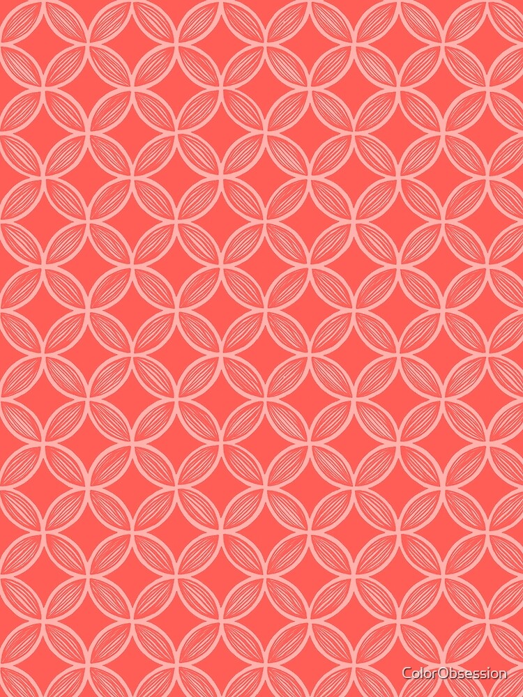 Coral Overlapping Circle Drawing by ColorObsession