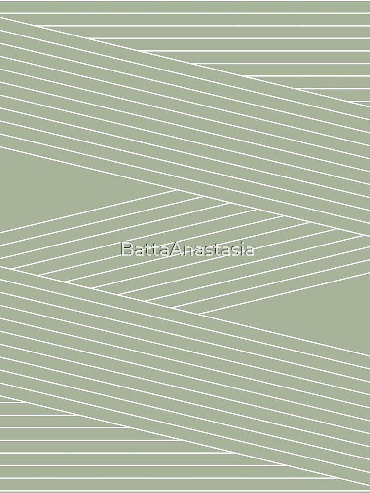 Line art in Mid Century style - sage color by BattaAnastasia