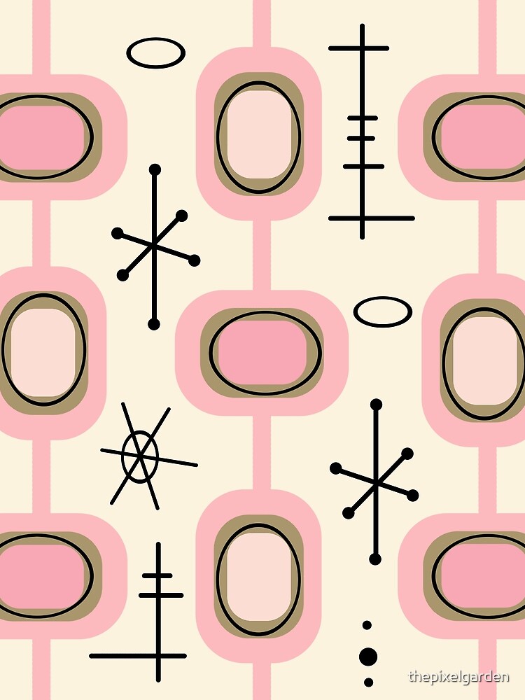 Space Age Geometric Art Pink Vanilla 2 by thepixelgarden