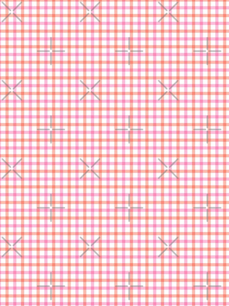 Cotton candy & melon plaid by Mint + Midnight Unisex , , , Long Sleeve Tee