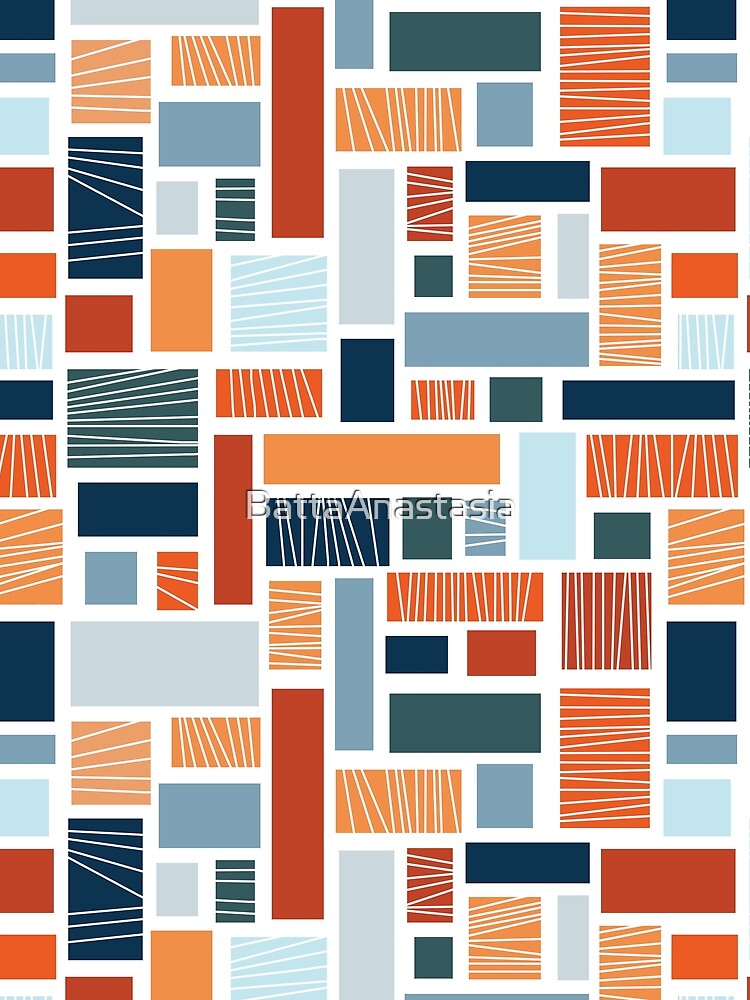 Colorful geometric Mid Century style design by BattaAnastasia