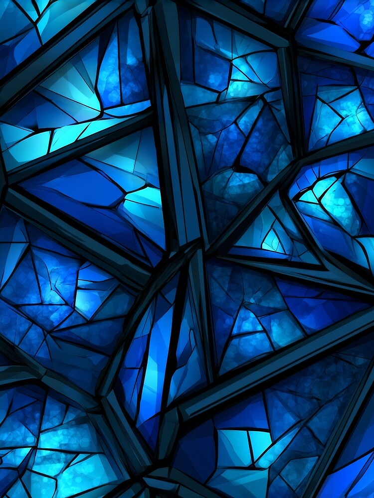 Sapphire Stained Glass by FrostyFrisby Unisex , , , Long Sleeve Tee
