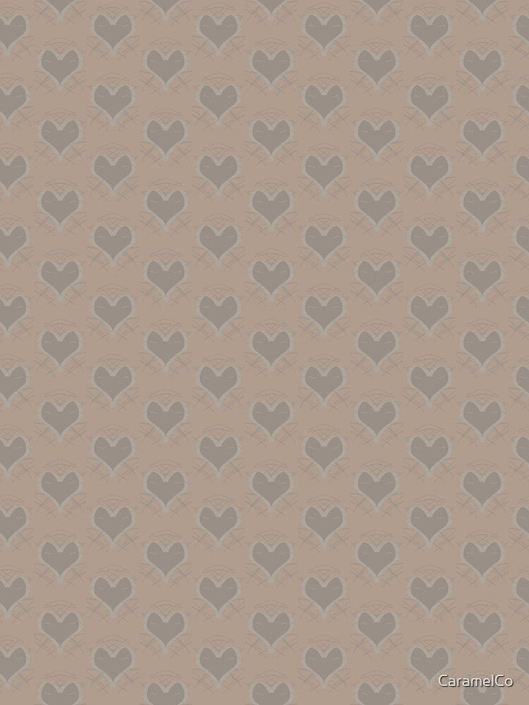 Earthy Caramel Hearts Pattern by CaramelCo