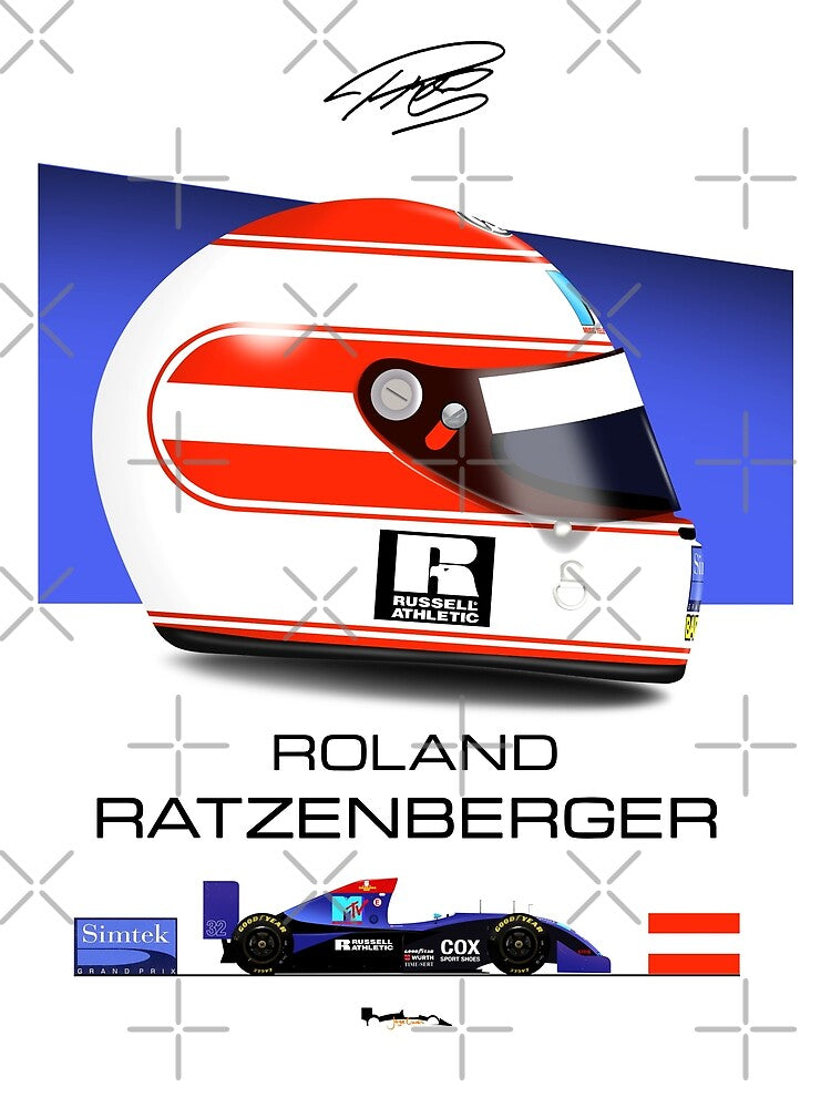 Roland Ratzenberger - Simtek S941 - Helmet and Car by JageOwen Unisex , , , Long Sleeve Tee