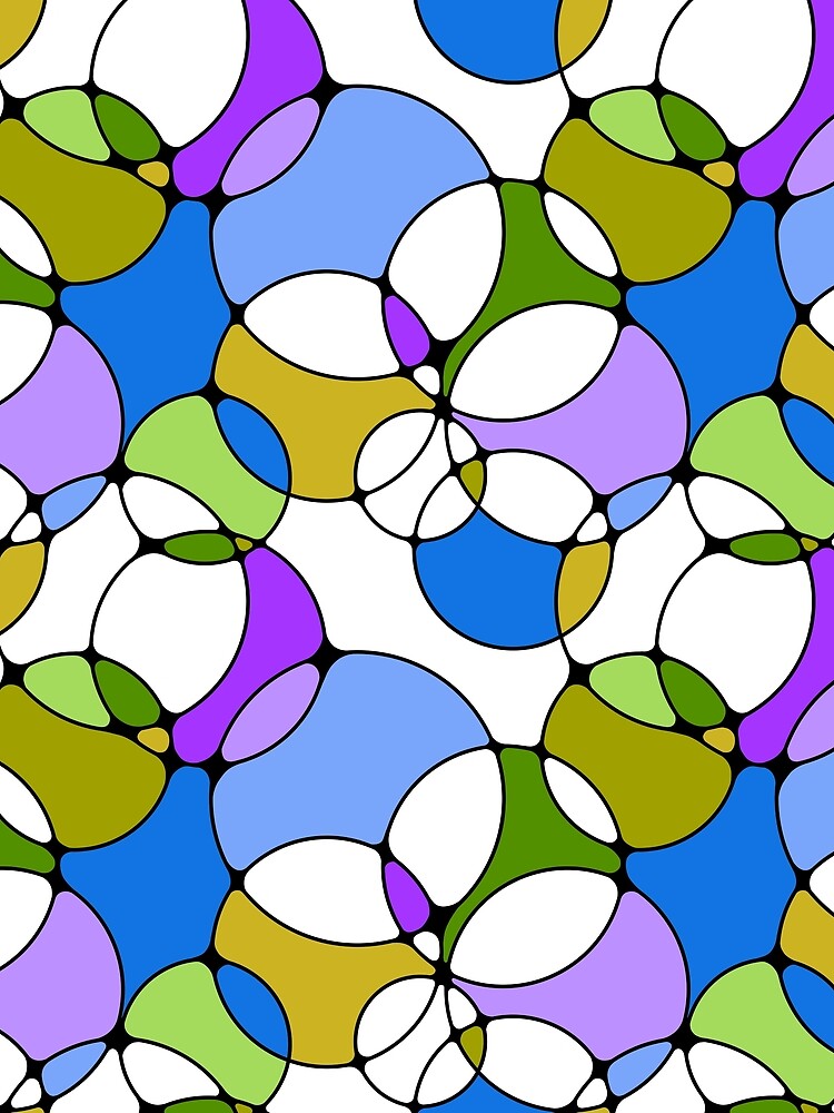 Neurographic Joy Abstract Overlapping Shapes Blue Purple Green by thecolorbirdie
