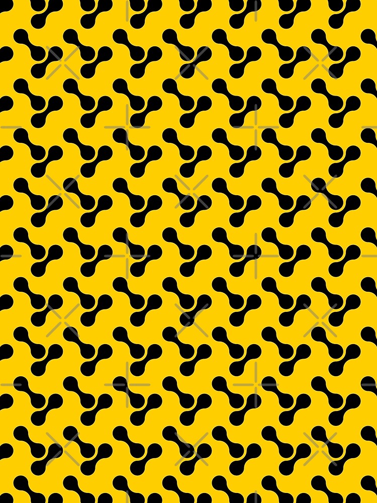 black and yellow abstract bone circle organic shape pattern by Ray Loka Unisex , , , Long Sleeve Tee