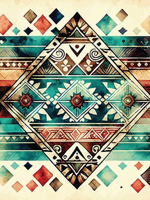 A Turquoise and Sand Aztec Bohemian SouthWest Design - Boho Chic Patterns by GVRDesign