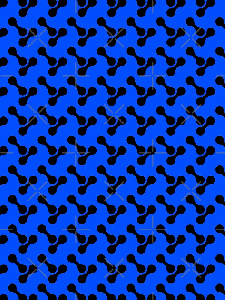 black and blue abstract bone circle organic shape pattern by Ray Loka Unisex , , , Long Sleeve Tee