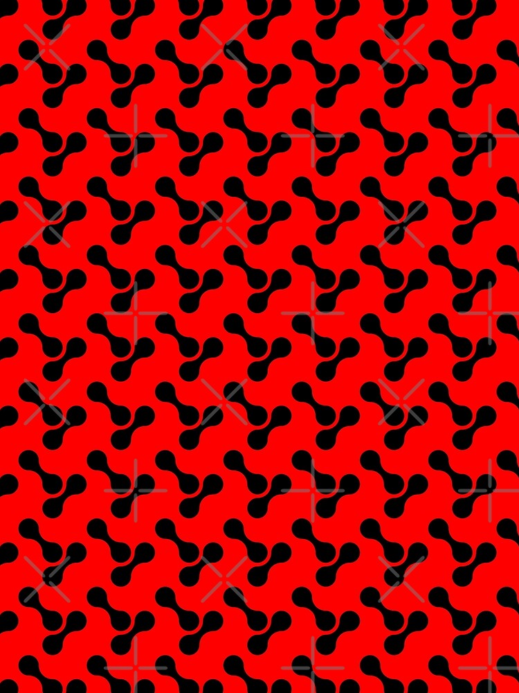 black and red abstract bone circle organic shape pattern by Ray Loka Unisex , , , Long Sleeve Tee