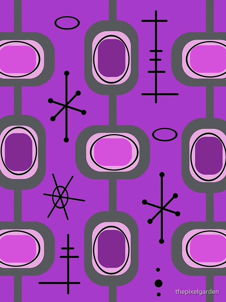 Space Age Geometric Art Bright Purple by thepixelgarden
