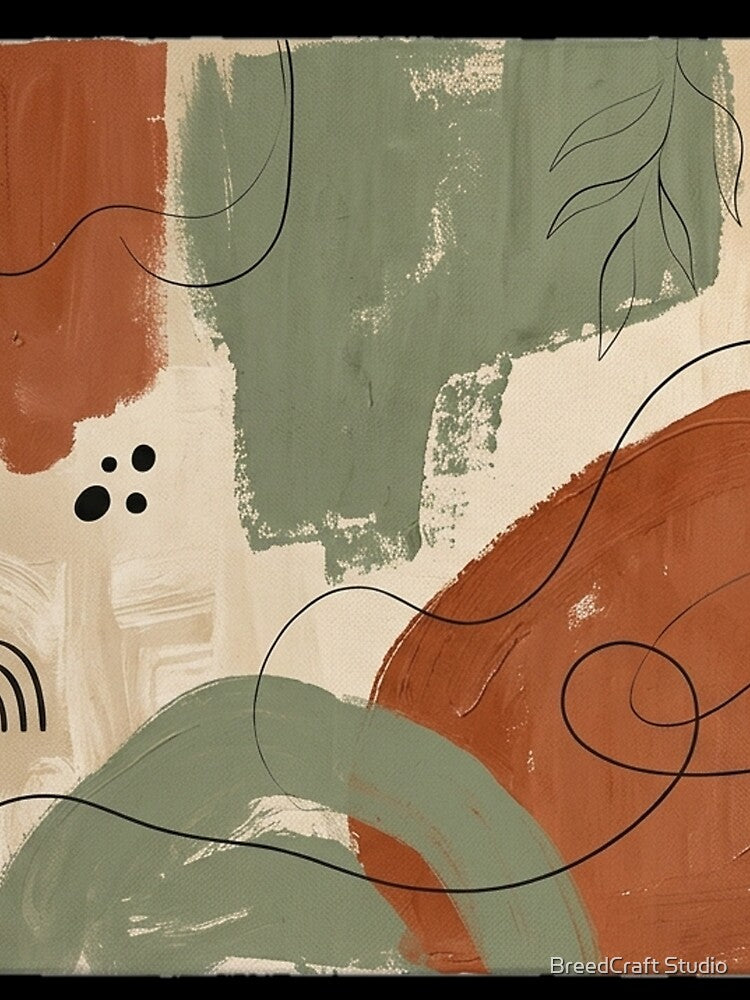 Earth Tone Abstract Minimalism Organic Shapes Painting. by  BreedCraft Studio
