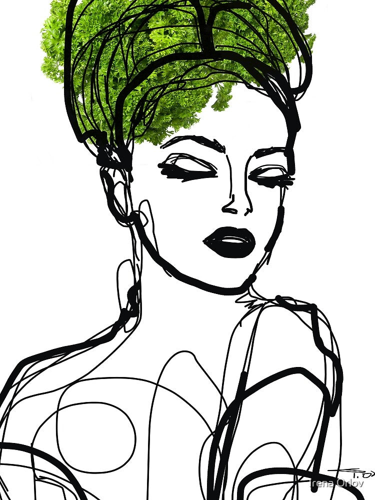 Woman Portrait Minimalist Art Line Art Irena Orlov by Irena Orlov