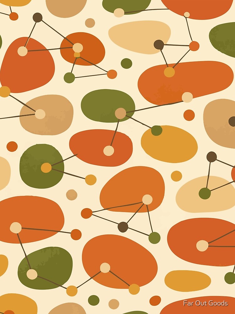 Mid Century Modern Organic Abstract - Earth Tone Pebble Pattern by Far Out Goods