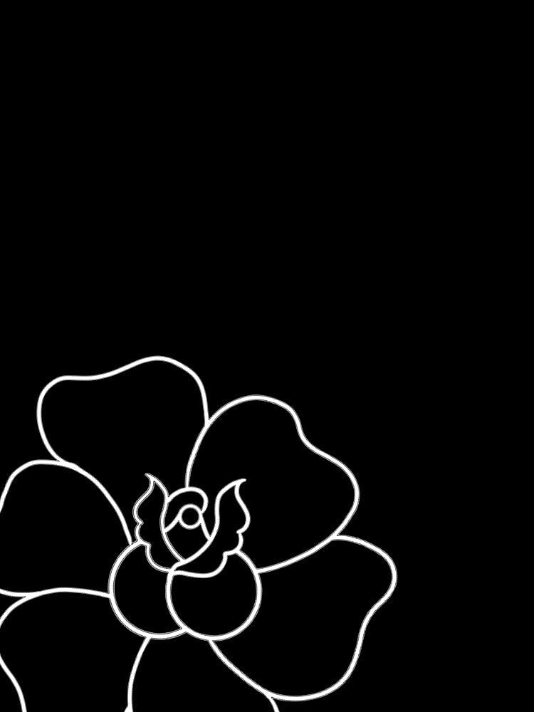 Simple Rose (white on Black) by IzoIno Unisex , , , Long Sleeve Tee