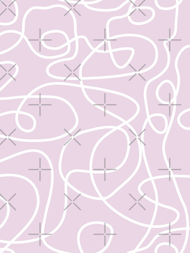 Doodle Line Art Pattern | White on Dusty Pink by itsjensworld