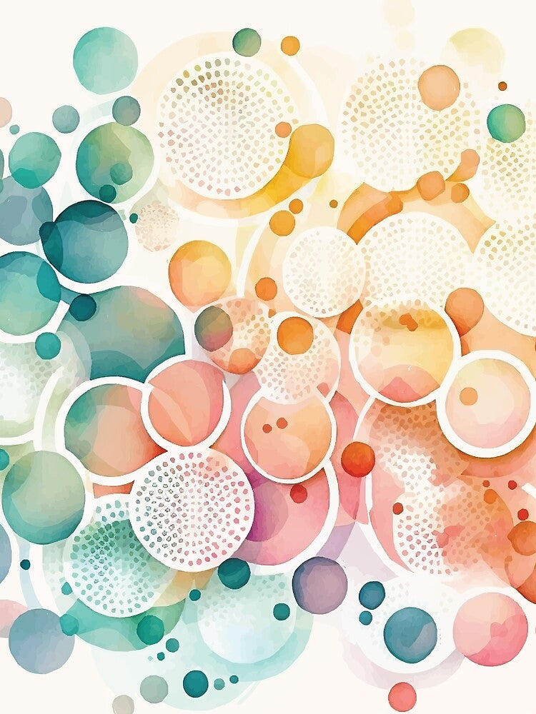 An Abstract Watercolor Painting of Pastel Circles - Boho Chic Patterns by GVRDesign