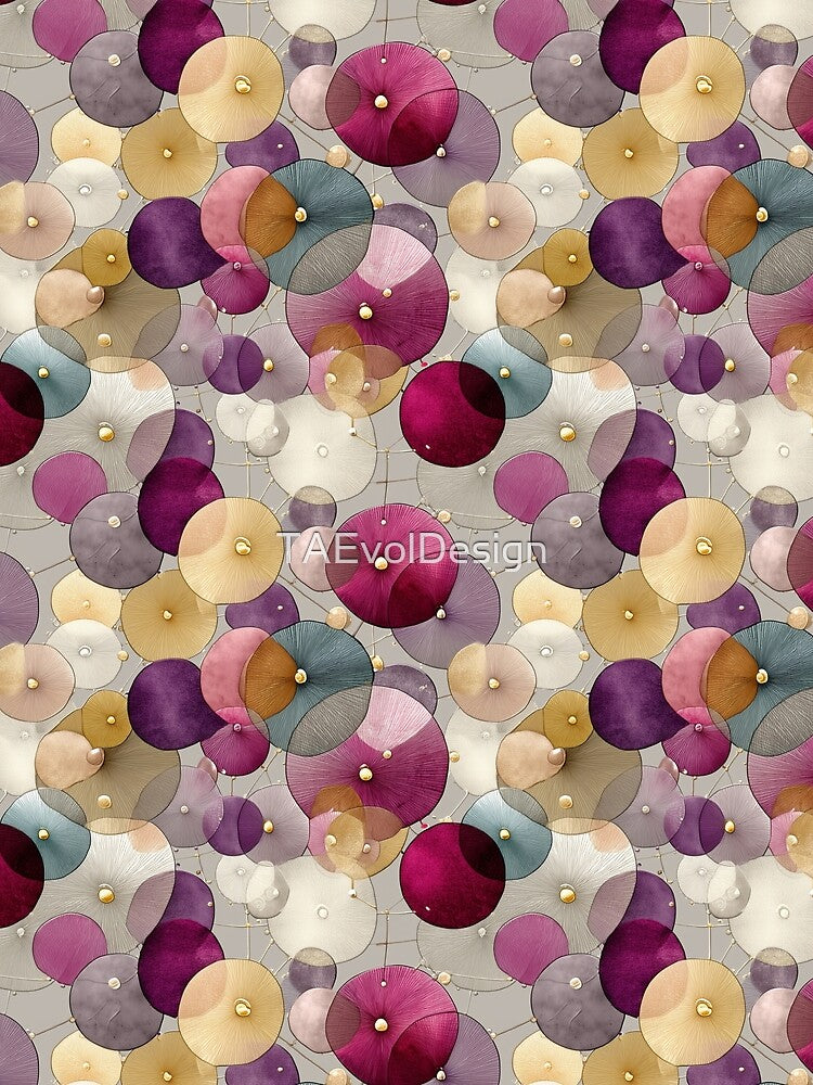 Vibrant Organic Circle Pattern with Delicate Linework by Moisky Patterns