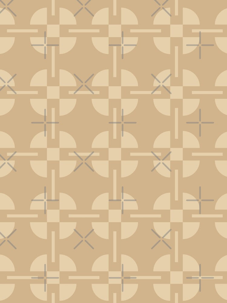 Tan & durian white geometric seamless pattern by Mint + Midnight