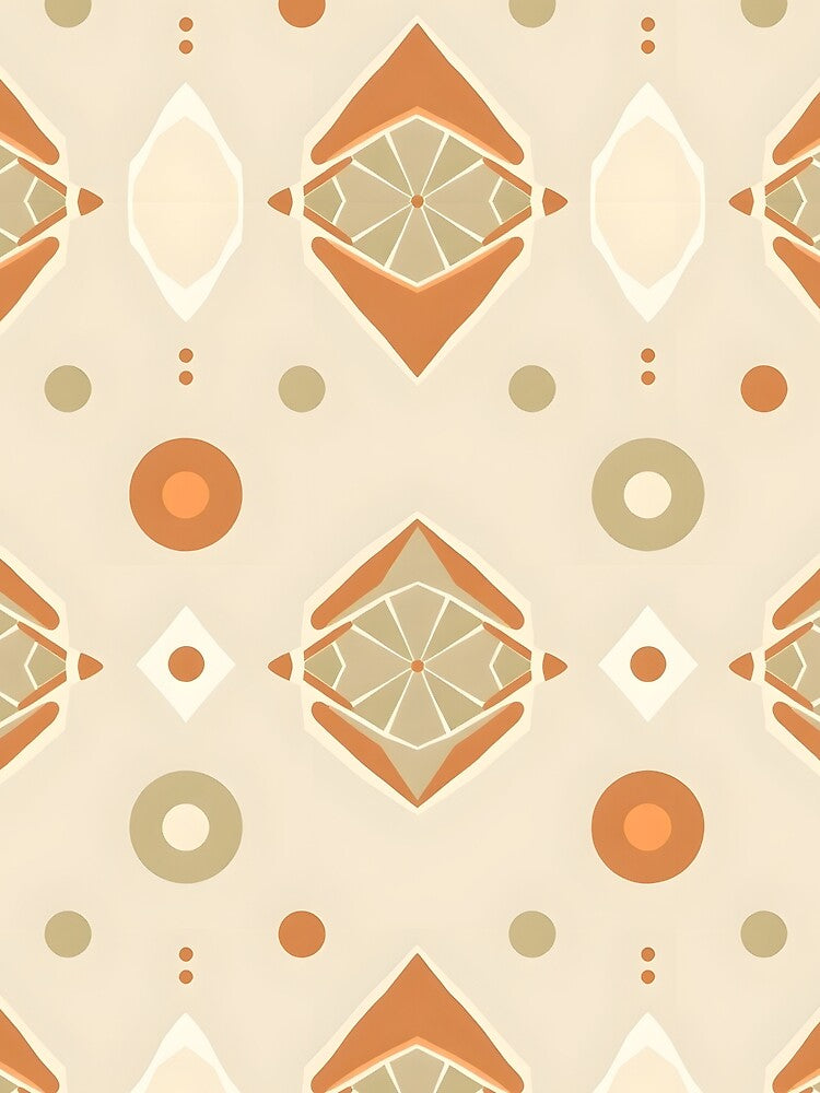 Abstract Geometric Throw Pillow with Earthy Tones and Circular Patterns by FestivityFinds