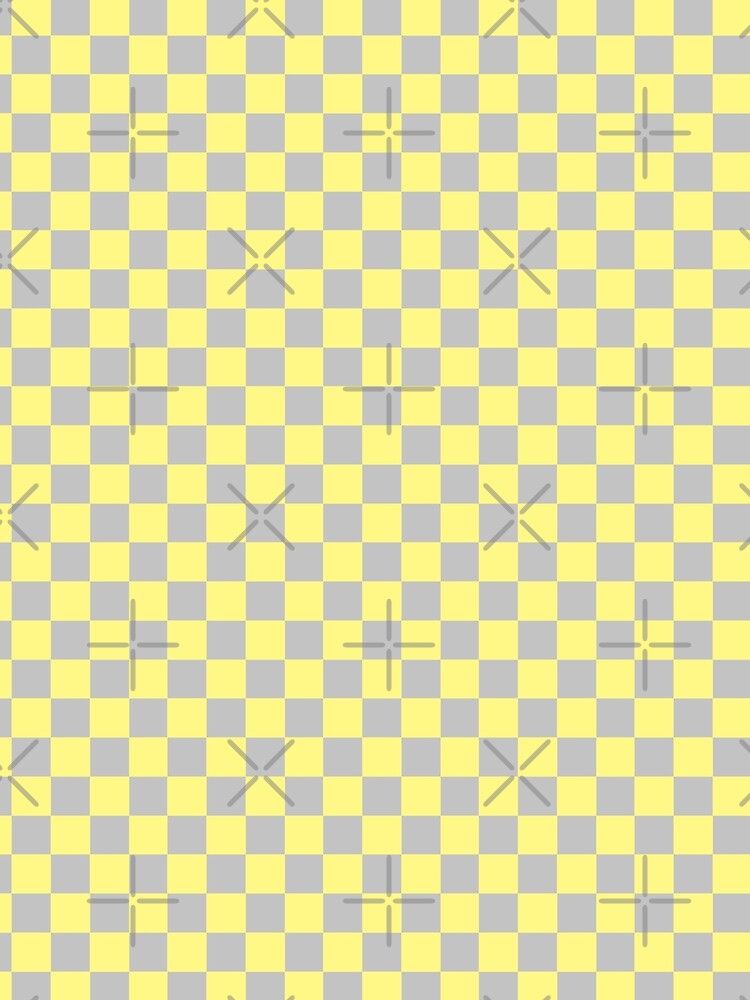Yellow and Gray color Checker Checkerboard Minimalist Backdrop Pattern by MarzStudio Unisex , , , Long Sleeve Tee