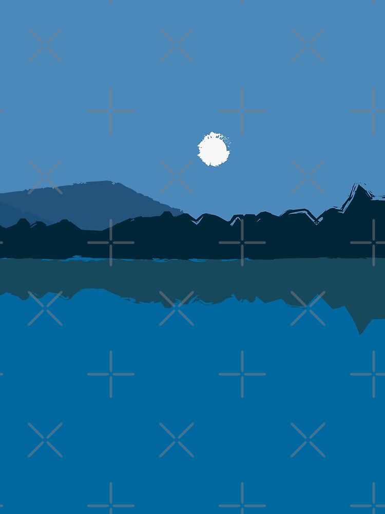 Abstract Landscape Art – Minimalist Mountain Scene No 6 by Fun Funky Designs