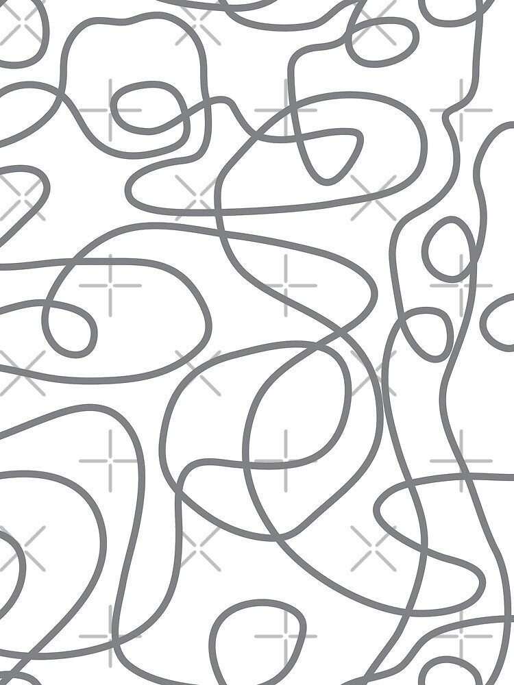 Doodle Line Art Pattern | Gray on White by itsjensworld