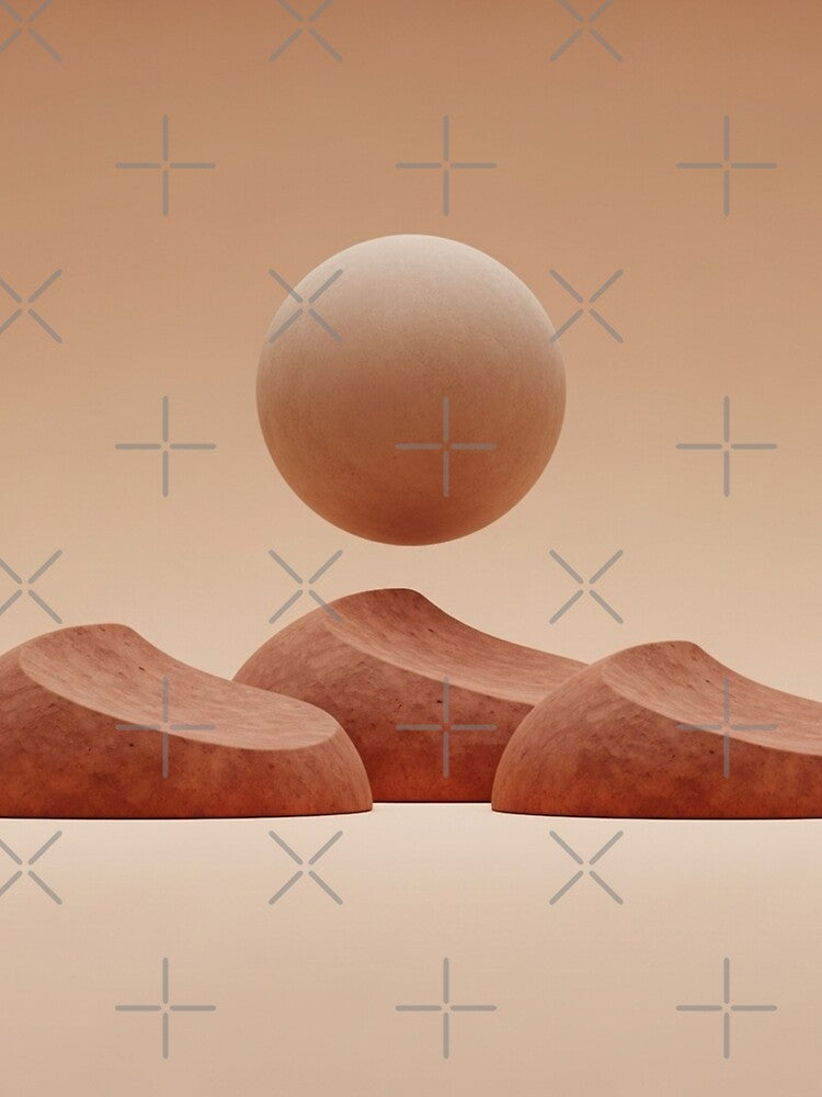 Terracotta Serenity: Minimalist Earthen Orb by TheDenimArt