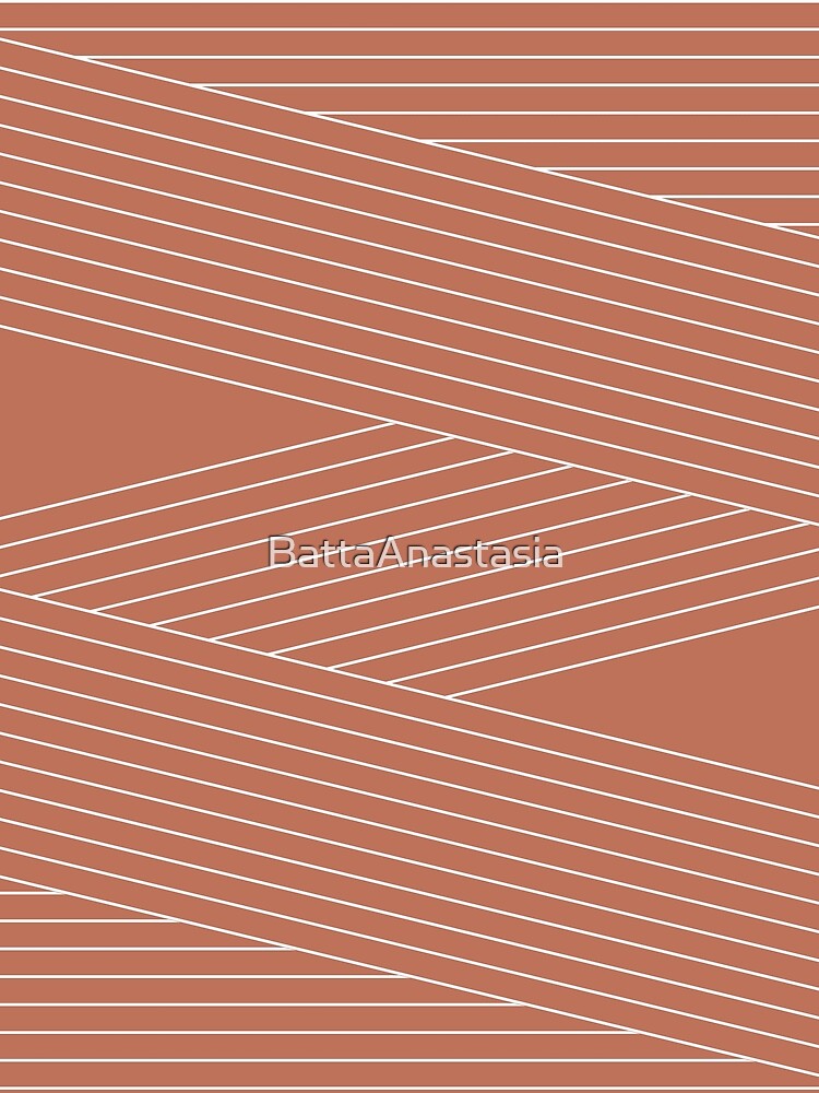Line art in Mid Century style - terracotta color by BattaAnastasia