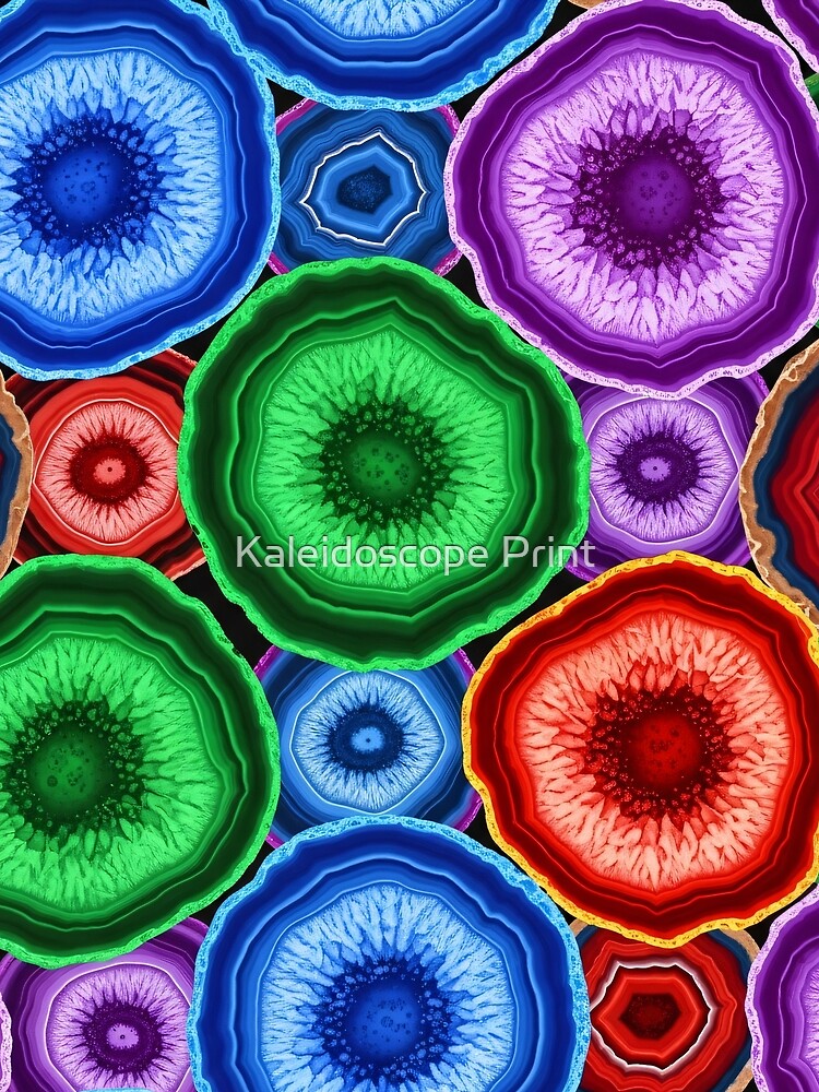 Colorful Agate Slices Pattern by Kaleidoscope Print