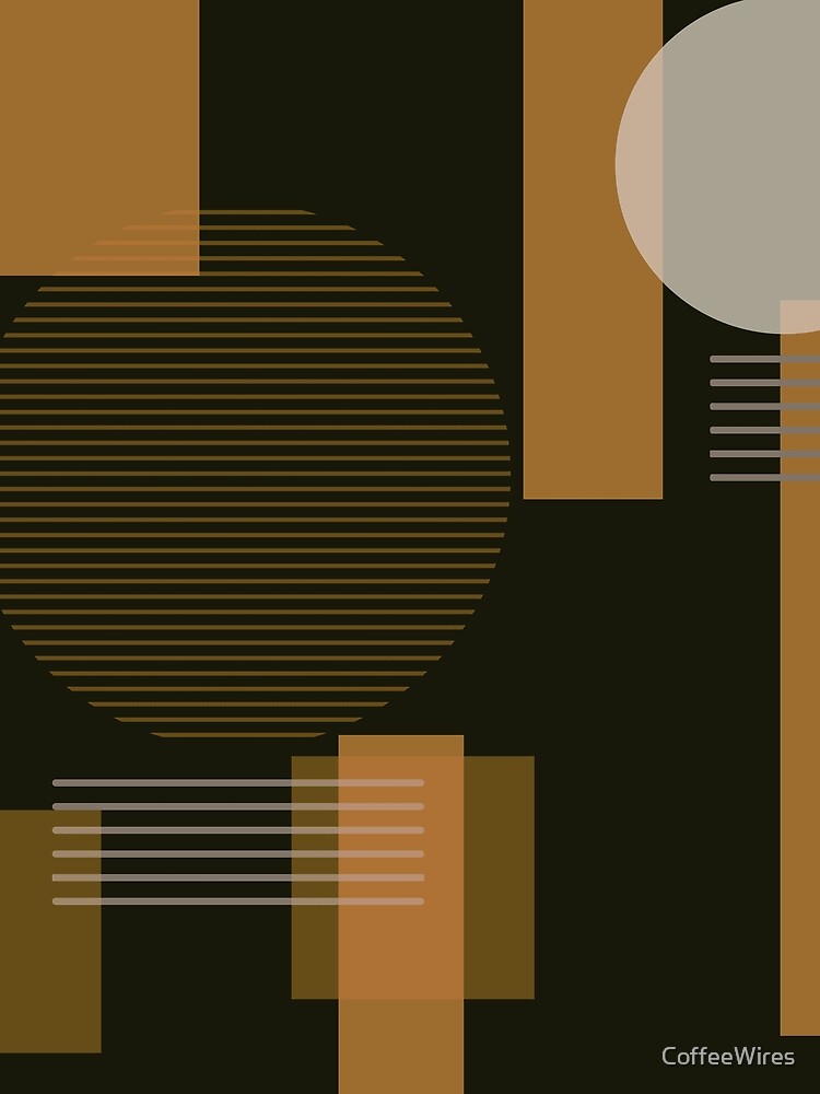 Black and Tan Tones Squares and Circles by CoffeeWires