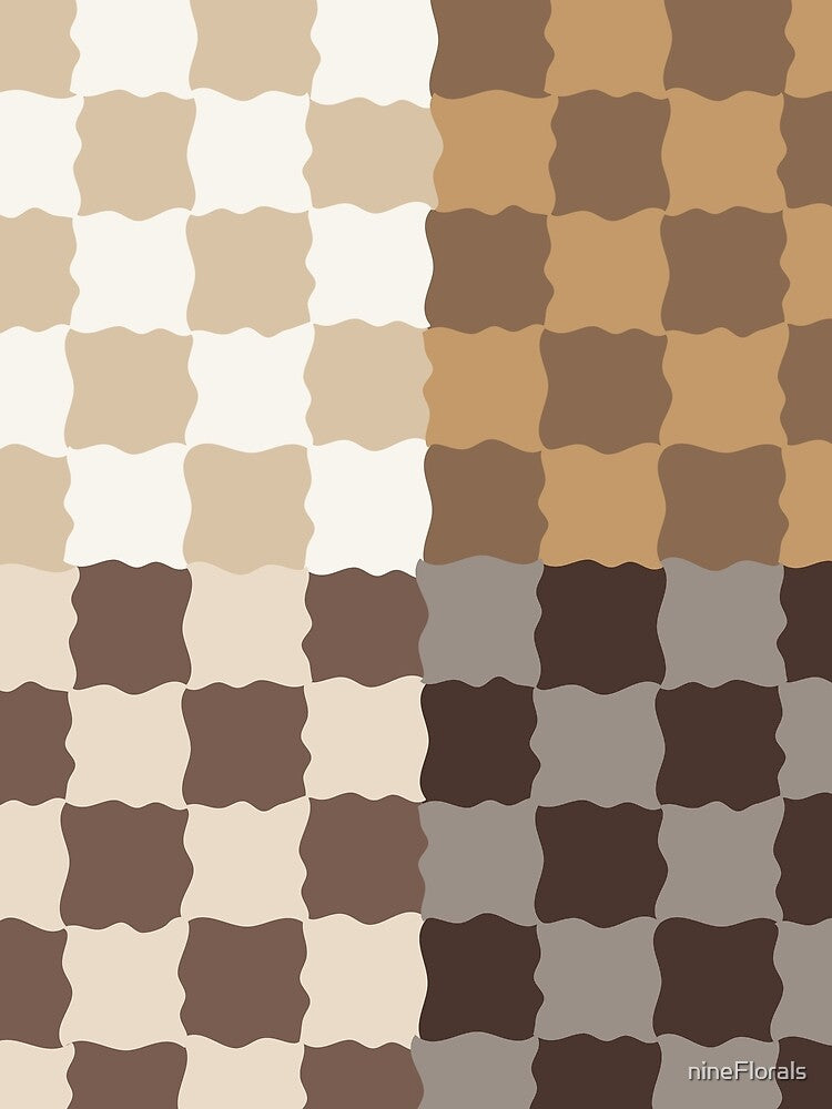 Mocha Checkerboard Pattern | Neutral Retro Home Decor by nineFlorals
