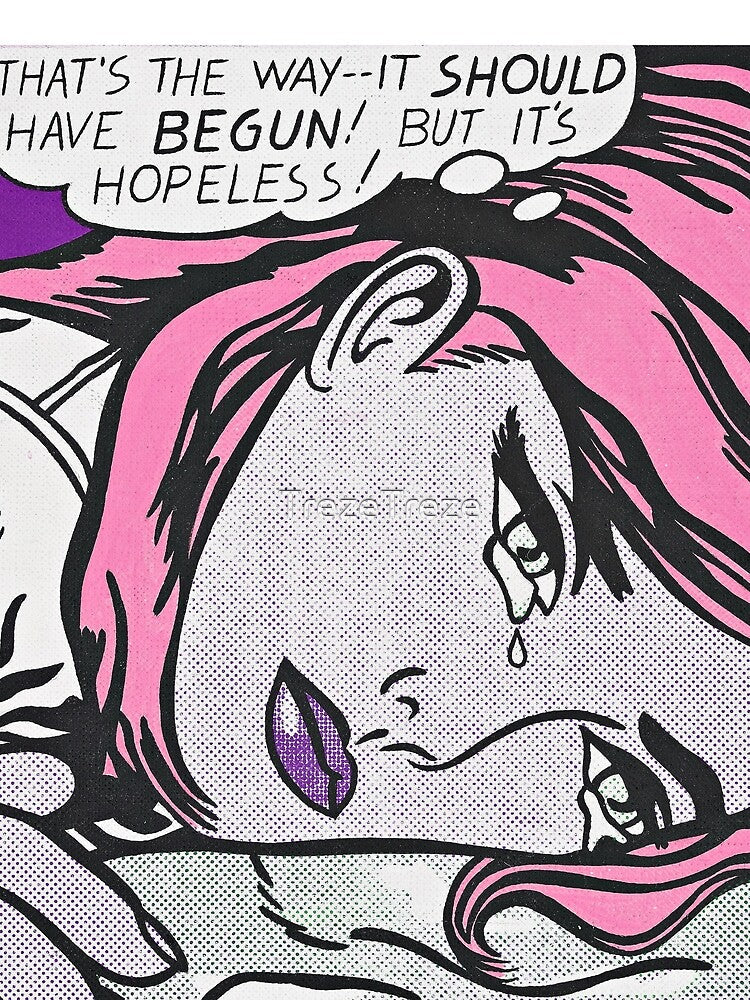 Roy Lichtenstein "hopeless" - the pastel goth edits by TrezeTreze Unisex , , , Long Sleeve Tee