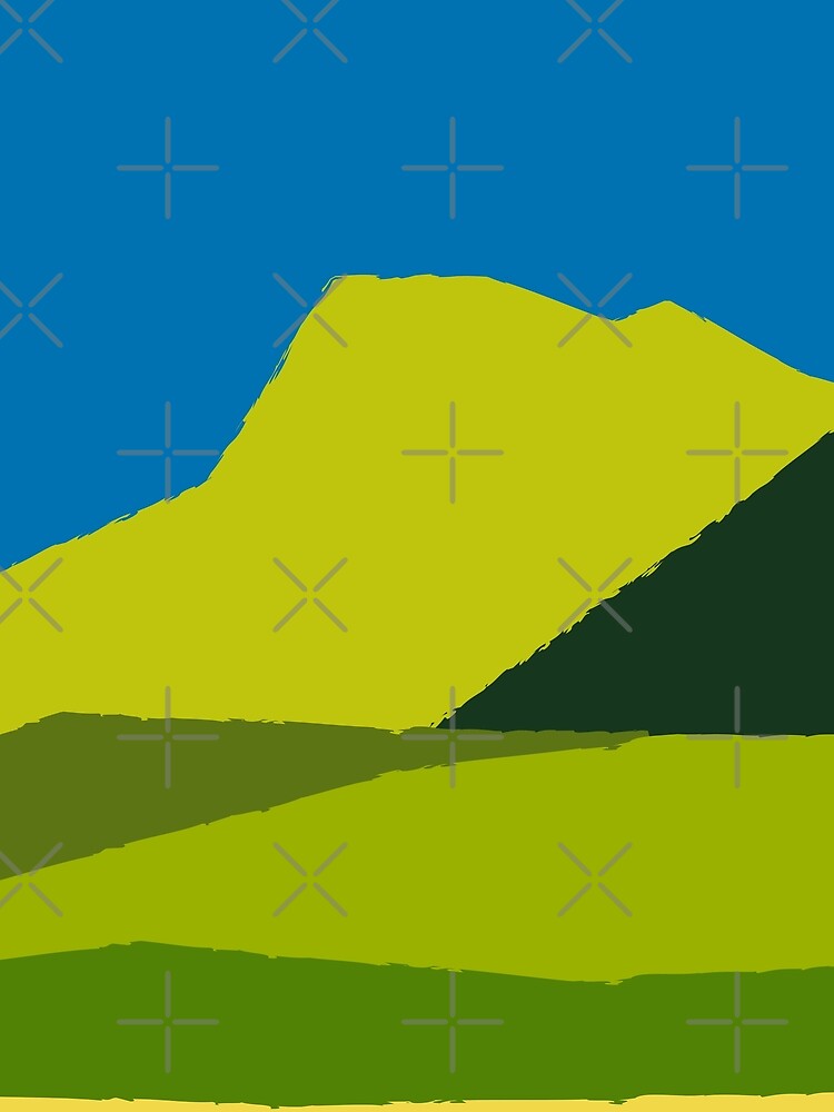 Abstract Landscape Art – Minimalist Mountain Scene No 7 by Fun Funky Designs