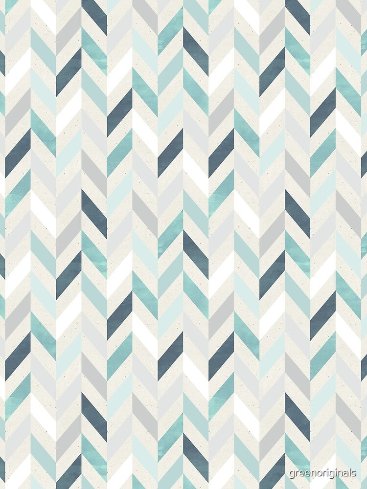 Modern Chevron in Blue and Silver by greenoriginals