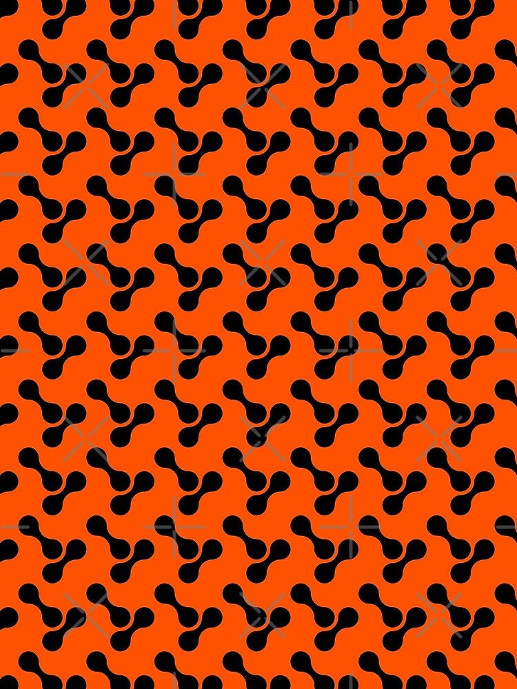 black and orange abstract bone circle organic shape pattern by Ray Loka Unisex , , , Long Sleeve Tee