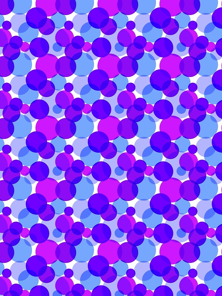 Overlapping Circles Abstract Geometric Blue Magenta Violet Fuchsia by thecolorbirdie