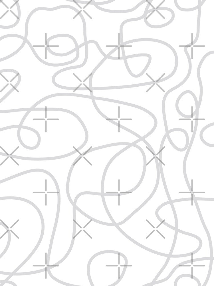 Doodle Line Art Pattern | Pale Gray on White by itsjensworld