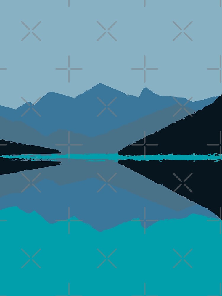Abstract Landscape Art – Minimalist Mountain Scene No 2 by Fun Funky Designs