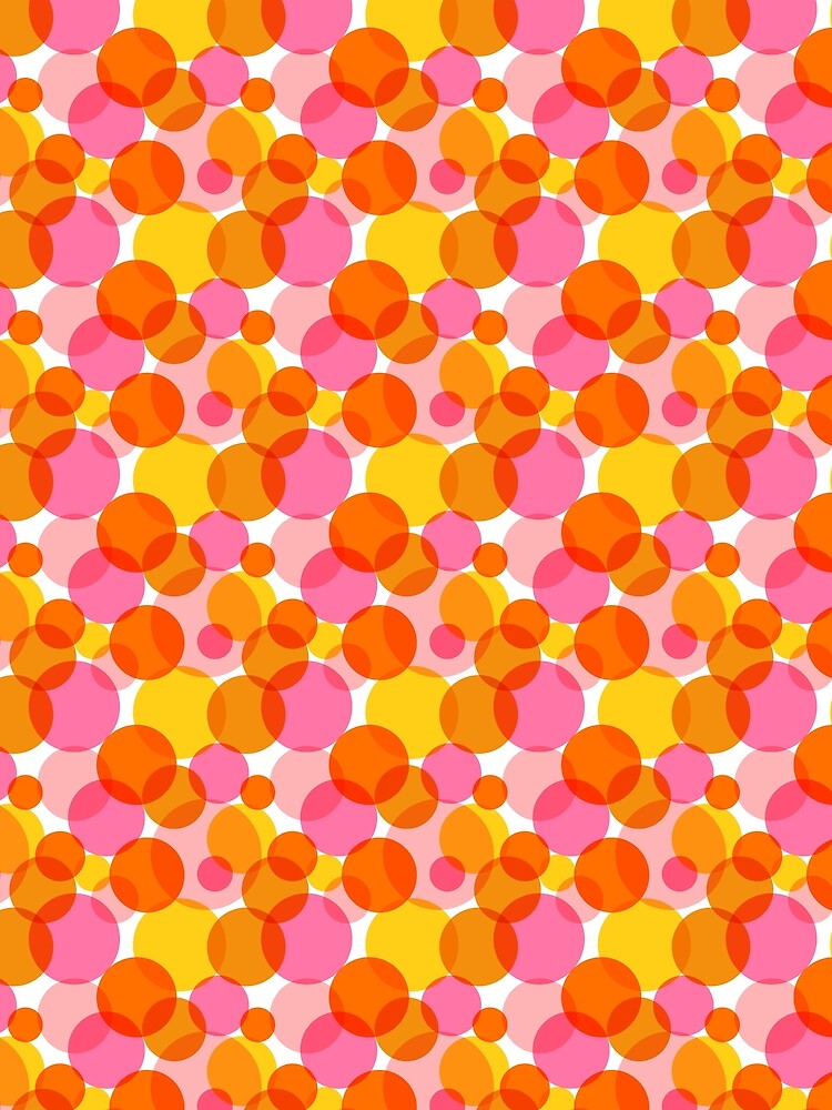 Overlapping Circles Pink Peach Orange Yellow by thecolorbirdie