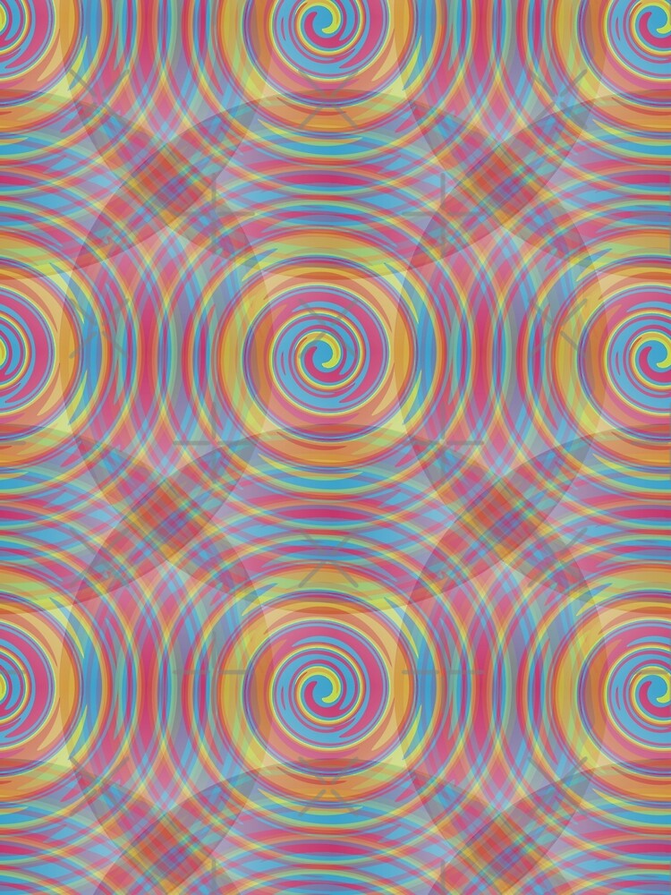 Rainbow Circles Overlapping Pattern by karwilberevivalcollection