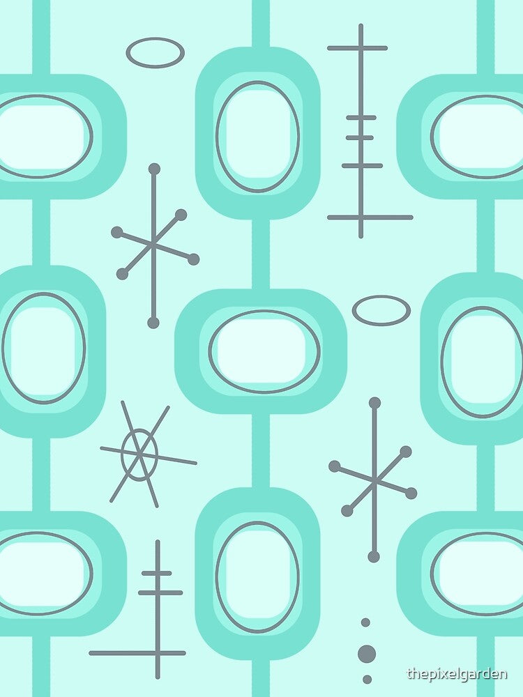 Space Age Geometric Art Mint Green by thepixelgarden