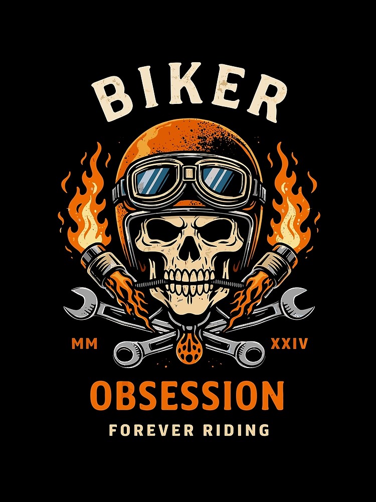 Biker Obsession Motorcycle T-Shirt by Matinez Pink