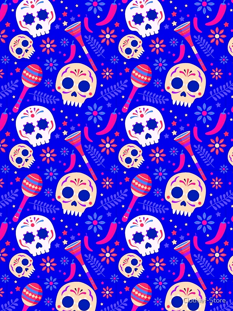 Party Skulls Toxic Blue by Clothief-Store Unisex , , , Long Sleeve Tee