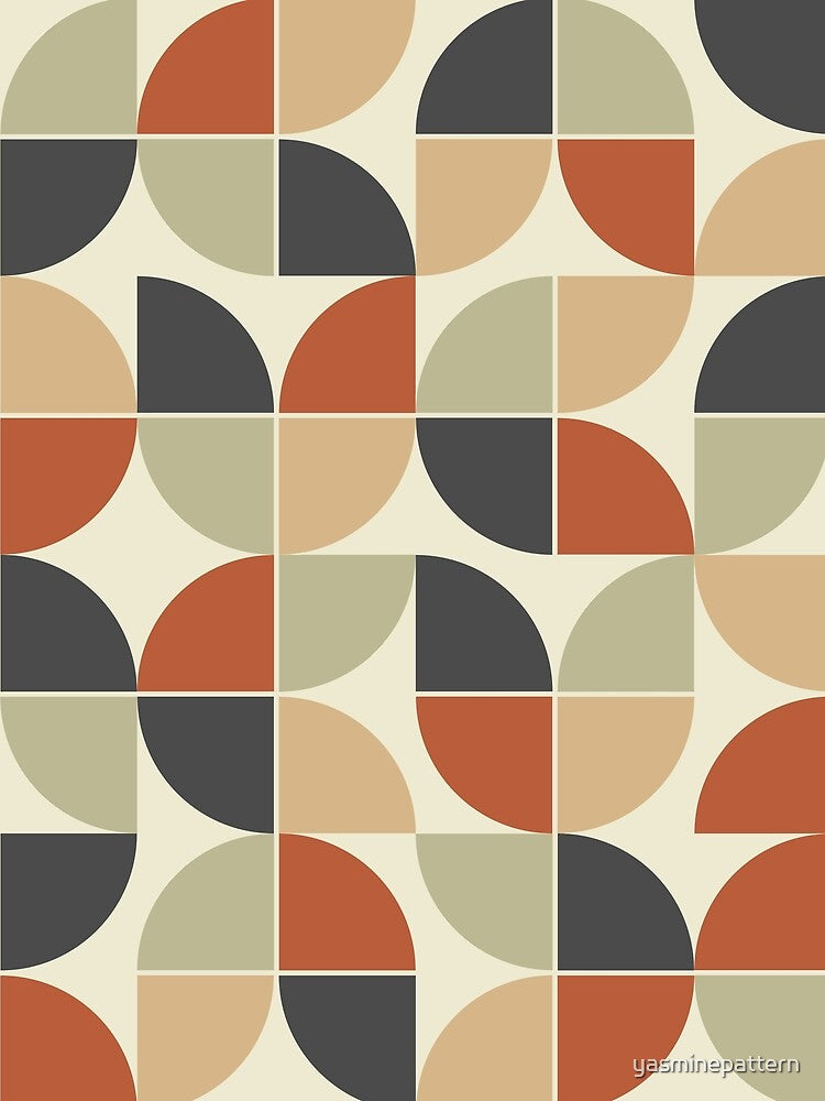 Copy of Mid Century Minimalist Abstract Shapes in Neutral Earth Tones by Yasminepatterns