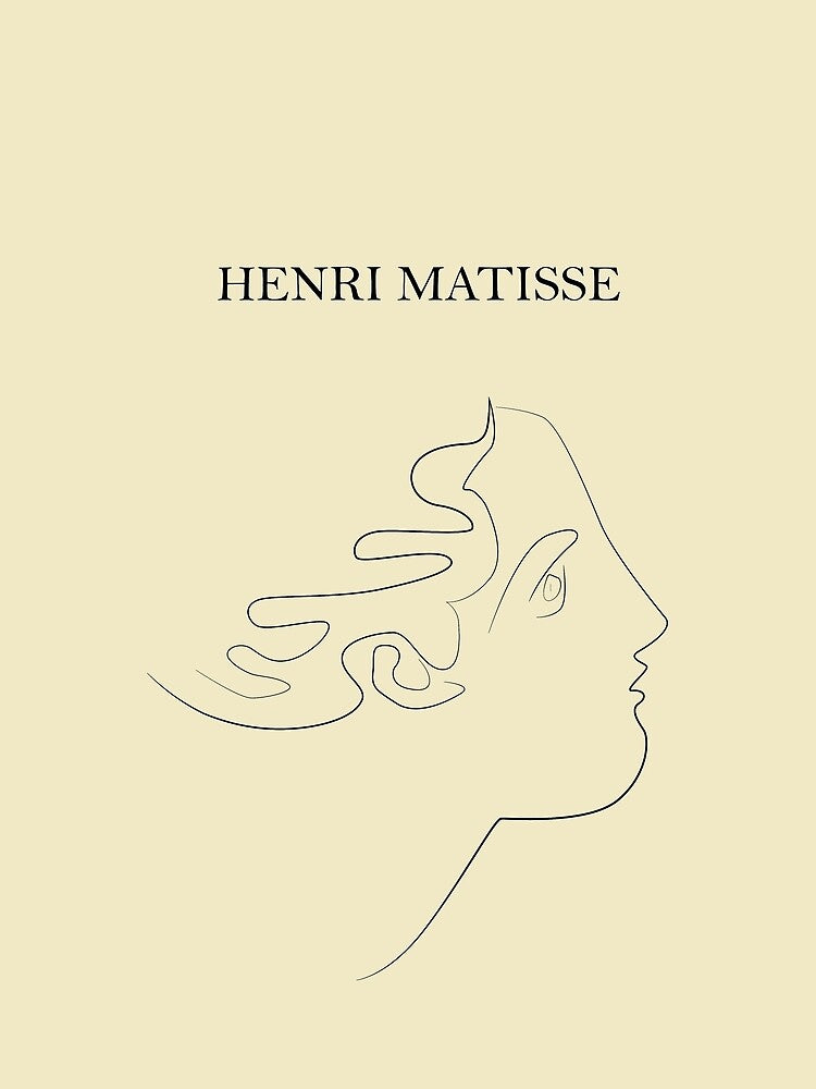 Henri matisse simple one line woman portrait drawing by shreya ranjan