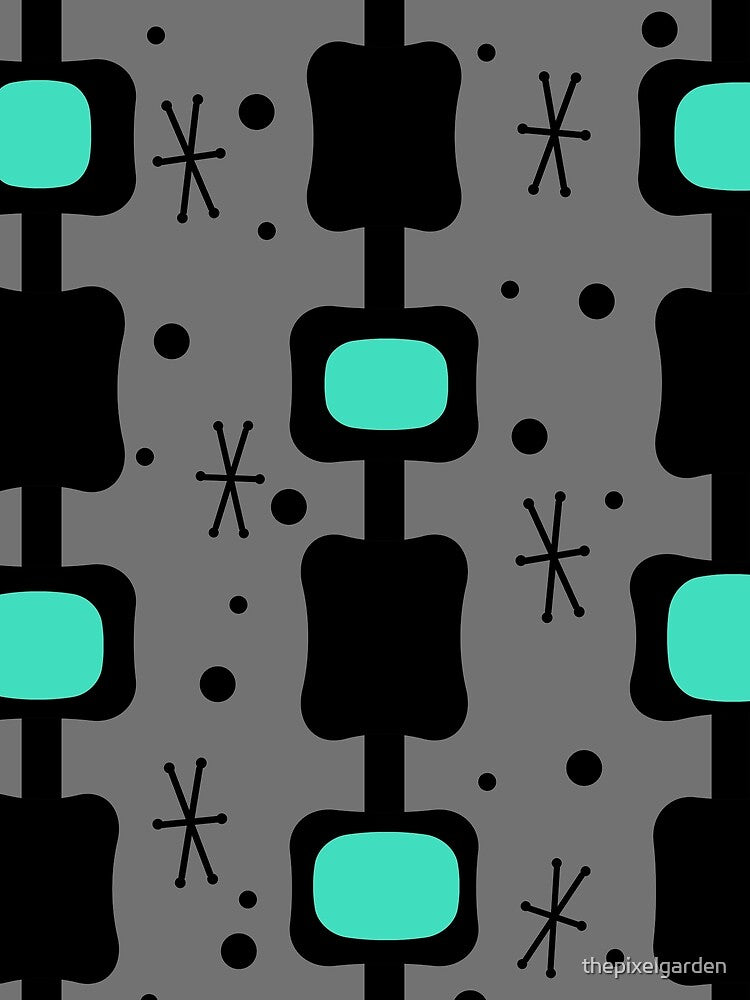 Retro Mid Mod Columns Boxes Turquoise by thepixelgarden
